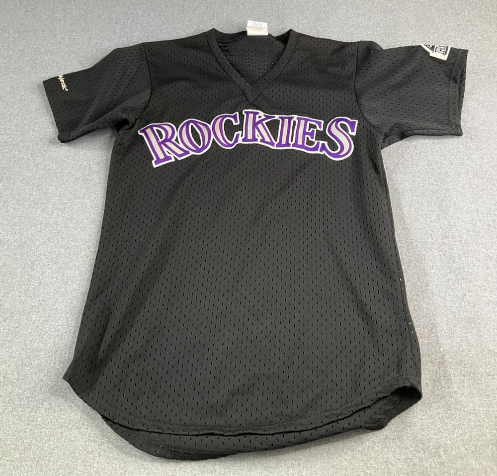 Vtg Majestic Men’s M Made In USA Colorado Rockies Button Up Baseball Jersey 90s